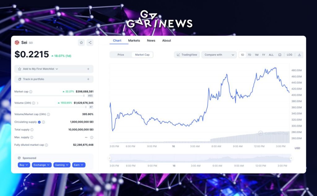 SEI token breaks into cryptocurrency top 100