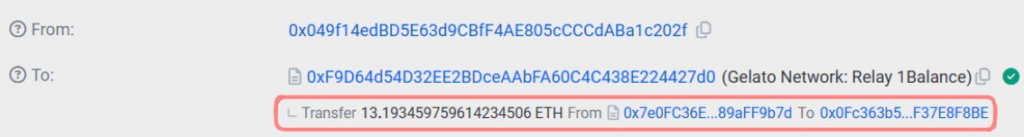 Transaction Confirmation: 13.19 ETH to p0pular.eth. Source: x.com - The Coinomist