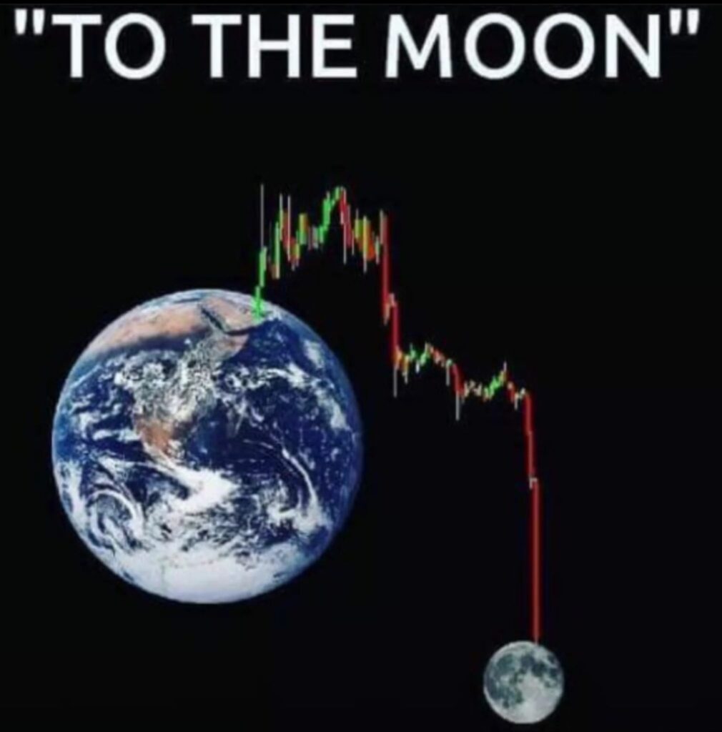 When the price goes to the moon but in the other direction. Source: Reddit 
- the Coinomist