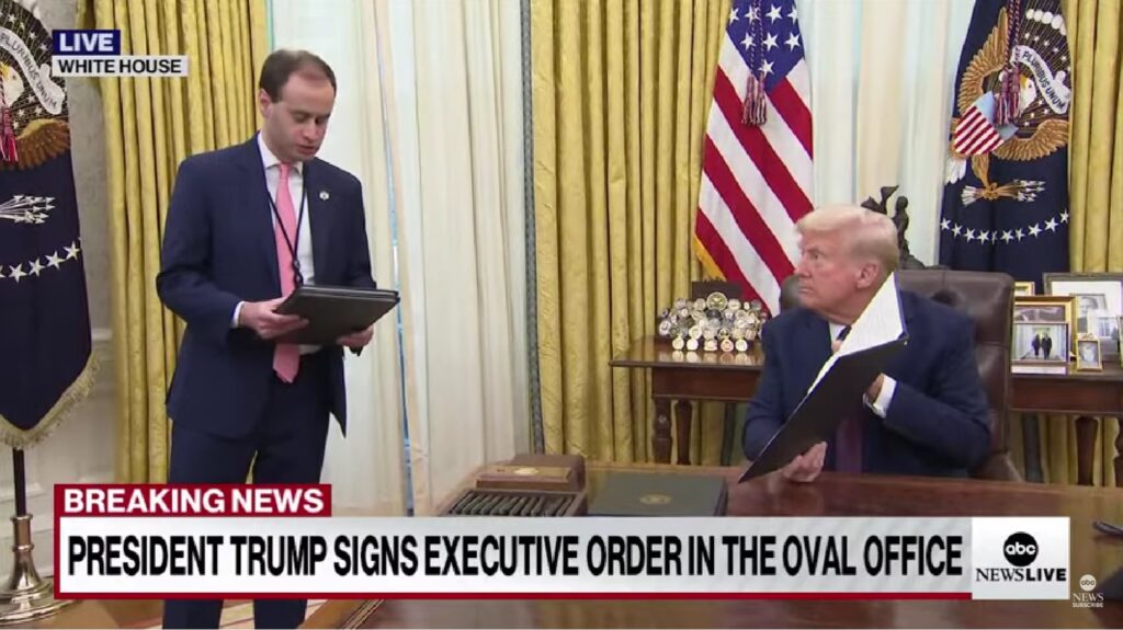 With David Sacks by his side, Donald Trump signed an executive order to establish a crypto-focused task force and ban CBDCs.
Source: ABC News 
 - The Coinomist